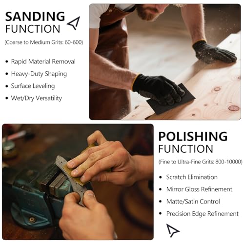 Sandpaper 120 Grit, Wet Dry Sand Paper 9 x 11 Inch - size: 9 x 11 Inch, style: 120Grit