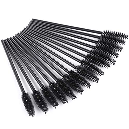 Tbestmax 200 Disposable Mascara Wand Eyebrow Brushes Spoolies Applicator for Eyelash Extension Makeup Kits - color: 200Pcs-Black
