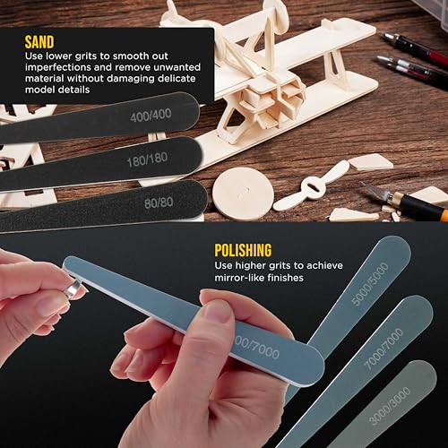 Dura-Gold Sanding Sticks & Polishing Sticks for Plastic Models, Water Drop