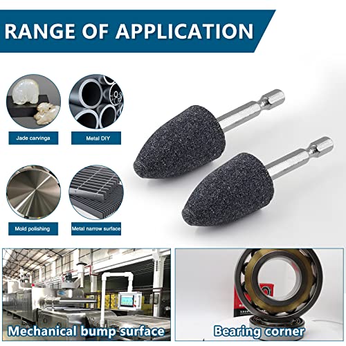 5PCS Abrasive Drill Bits Stone Grinding Bits, 1/4" Hex Shank Small Grinding Wheel Bits Rotary Tool Drill Bit Grinding Attachment, Grinding Point for Polishing, Deburring, Carving, Engraving - style: Cone Shaped