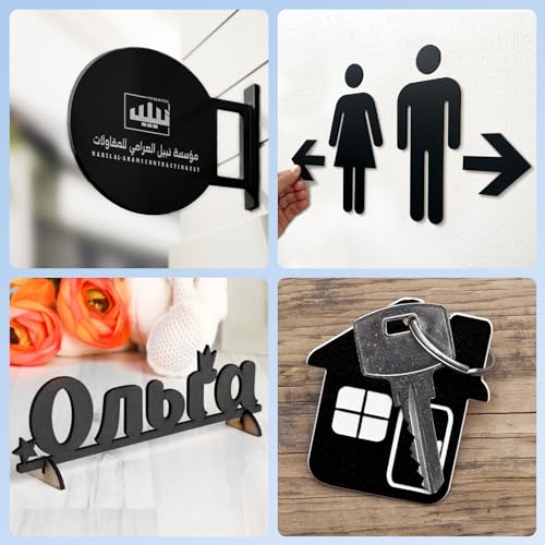 Laser Engraving Blank ABS Double Color Plastic Sheet (Black) - color: Black