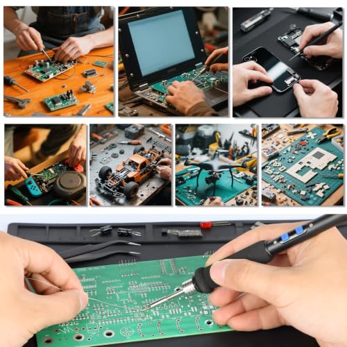 WEP M150 Silicone Soldering Mat 12.9x8.2 inches Heat-resistant with 5 Function Zones, Soldering Mat for, electronics repair, DIY Projects - size: 12.9x8.2 inches