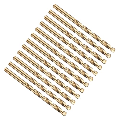 PATIKIL #6 Drill Bit Micro M2 High-Speed Steel 135° Gold Finish 12Pcs - size: #6