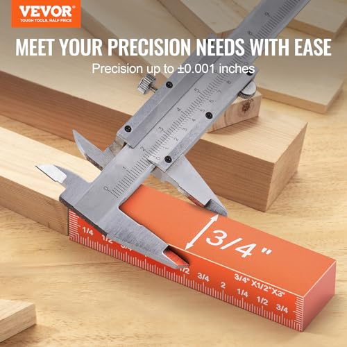 VEVOR Router Table Setup Bars, 14 pcs, Precision Aluminum Setup Blocks Height Gauge Set, with Laser Engraved Size Markings Storage Case, Measuring Depth Height Angle, for Router Table Saw Accessories