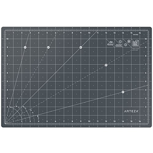 ARTEZA Double-Sided Self-Healing Cutting Mat, 12 x 18 in, 3 mm, Non-Slip - size: 12"L x 12"W
