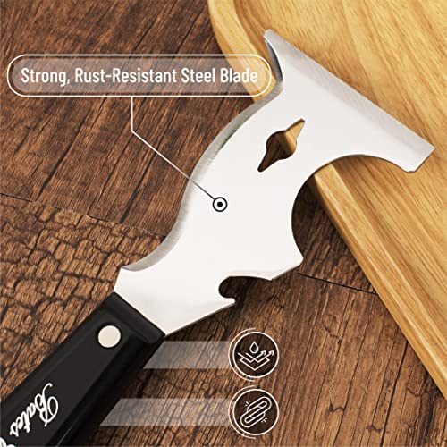 Bates- Paint Scraper, 10-in-1 Painter’s Tool, 3 Pack, Sharp Beveled Blade & Strong Handle, Hammer End, Multi-Use Paint Scraper for Wood, Caulk, Adhesive, Varnish Removal, Putty Knife & Spackle Tool - color: Black, size: 3 Pack