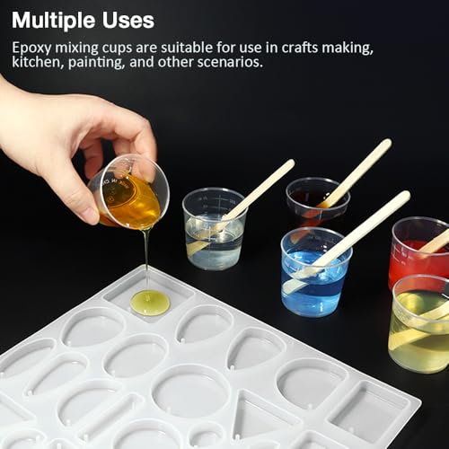 50 Pack 2 Oz Plastic Graduated Cups, Mixing Cups for Epoxy, Resin