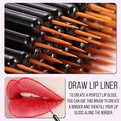 KINGMAS 100 Pack Eyeliner Brush, Disposable Point Eye liner Applicator