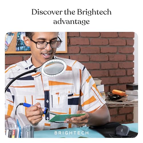 Brightech LightView Pro Flex 2 in 1 Magnifying Desk Lamp, 2.25x Light Magnifier, Adjustable Gooseneck Magnifying Glass with Light for Crafts, Reading, Close Work - size: 5 Diopter (2.25x)