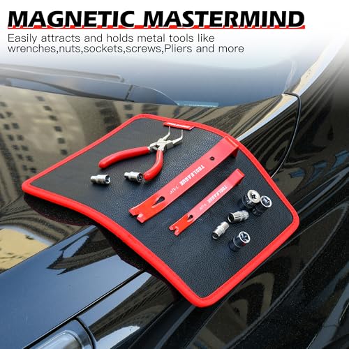 TOOLEAGUE 3Pcs Magnetic Tool Mat with 25Lb Telescoping Magnetic Pickup Pen - size: 3Pcs Magnetic Mats with Pickup Tool