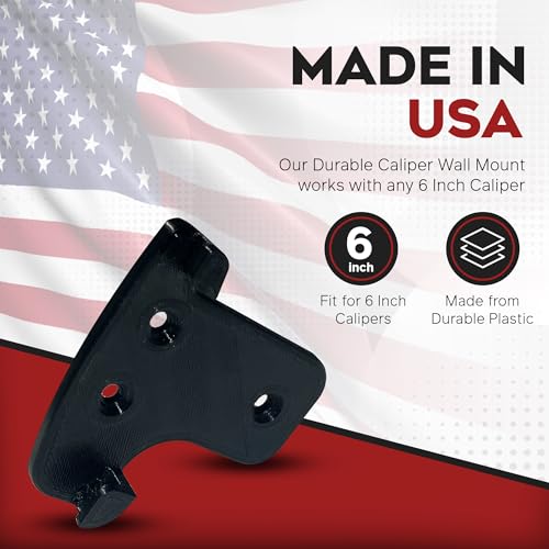 Secure Wall Mount for 6 Inch Digital, Vernier, & Dial Calipers: Organize and Protect Caliper Measuring Tools - Ideal for Machinists, Engineers, & Precision Instrument Users - Workshop & Pegboard Setup