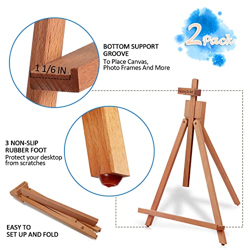 2 Pack Beechwood 25’’ Tabletop Easel Display Stand Set for Painting - size: 2 Pack