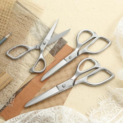 LIVINGO Tailor Fabric Sewing Scissors - 8" Professional Forged Stainless Steel Heavy Duty Metal Shears All Purpose, Crafting Ultra Sharp Scissors for Dressmaking Upholstery Cloth Leather and Felt - size: 8 Inch