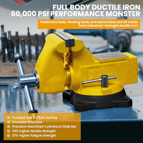 Forward 1745A 4.5 Inch Heavy Duty Bench Vise with Anvil and 360°Swivel Base - size: 4.5 Inch