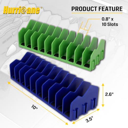 HURRICANE Pliers Organizer Rack with Non-Slip Rubber Base, Extendable Design, Blue and Green, 2 Pack - color: Blue & Green