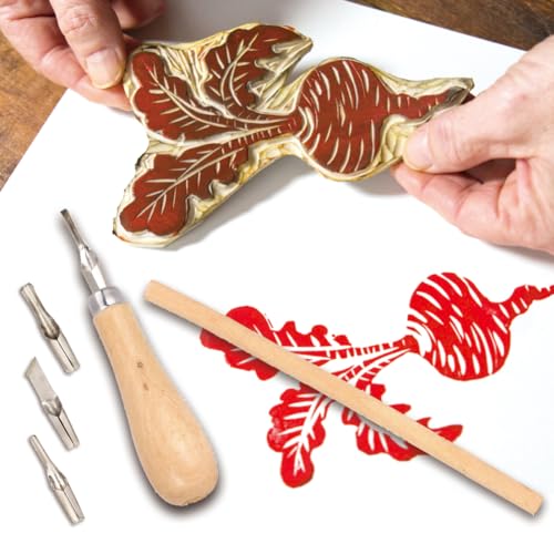 2 Sets Linoleum Carving Tools - 10 Replaceable Cutters