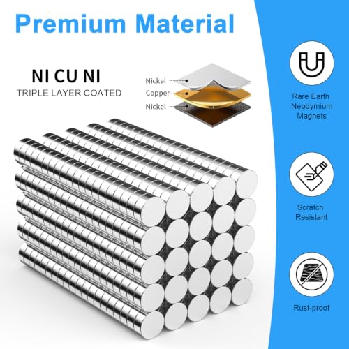 Small Magnets for Crafts, 8x3 mm Round Magnets 500 Pack - size: 8x3 mm