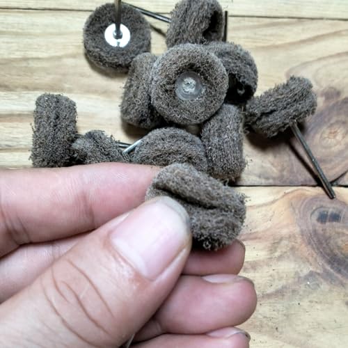 48 Pcs 3/32" Shank Abrasive Nylon Fiber Buffing Wheels (120 Grit) - size: 1 inch