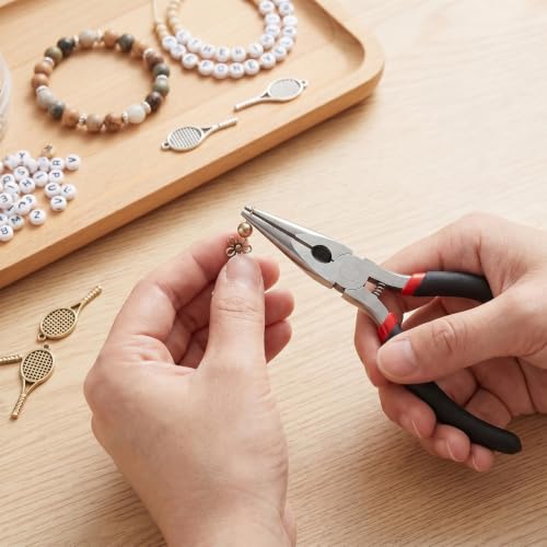 10Pcs Mini Needle Nose Pliers, 4.5 Inch Thin Needle Nose Pliers, Industrial Grade Small Spring Loaded Noses Plier with Spring Loaded and Wire Cutter for Jewelry Electronics Precision Craft