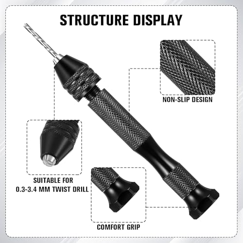 Pin Vise Hand Drill Set with 48 Micro Drill Bits, Small Drills Bits