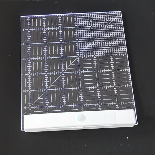 HONEYSEW 6.5" Fabrics Glow Square Quilting Ruler Acrylic Sewing Templates for Quilting and Sewing