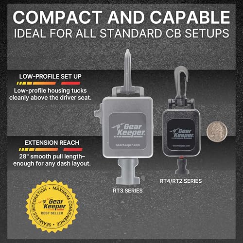 Gear Keeper CB Mic Keeper - Retractable Mic Holder for CB Radio (RT2-4712) - color: Chrome, style: Standard