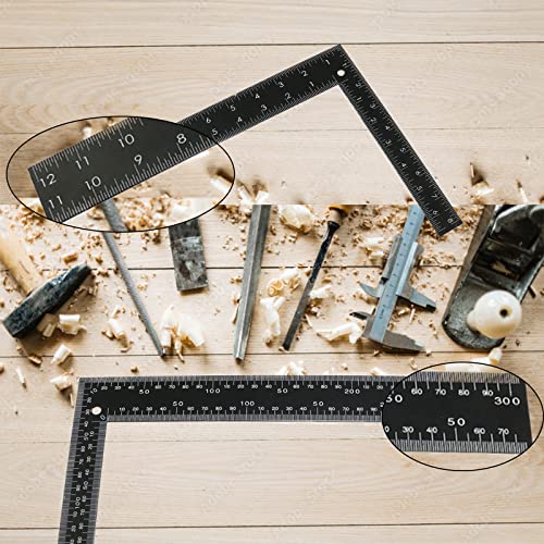 Stainless Steel L Square Ruler 90 Degree Metric and Inch 20 x 30cm
