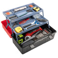 Stalwart 3-Tier Plastic Tool Box Organizer, Red, 15.94-Inch - color: Red/Black