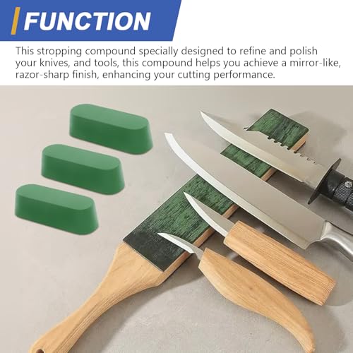 SCOTTCHEN Stropping Compound, 7.4 Oz. Fine Green Buffing Polishing Compound, Leather Strop Compound, Honing Compound for Knife Polishing-3Pack - size: 7.4 Oz. - Green Fine