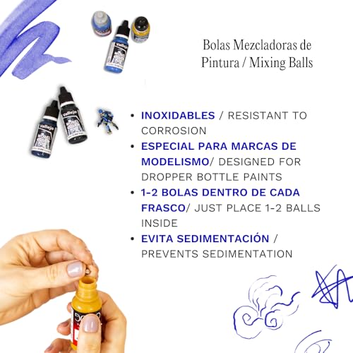 Stainless Steel Mixing Balls | Pack of 250 Rust-Proof Agitator Spheres for Model Paint, Acrylics, Enamels & Airbrush Bottles | 5 mm (0.20") - size: Pack of 250 balls, 5 mm-0.20in