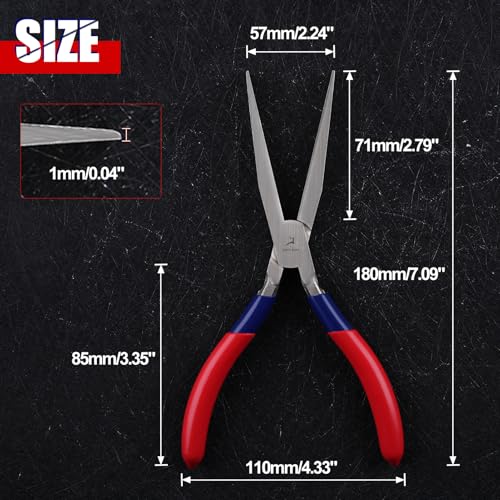 7 Inch Long Flat Nose Pliers Smooth Jaw Extended Head Duckbill - style: Smooth Jaws