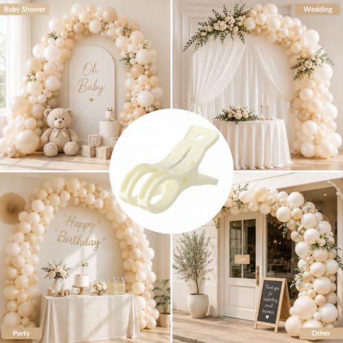 LemonRoad 10 Pack Large Balloon Arch Clips Spring Clamp for Backdrop, Beige - color: Beige