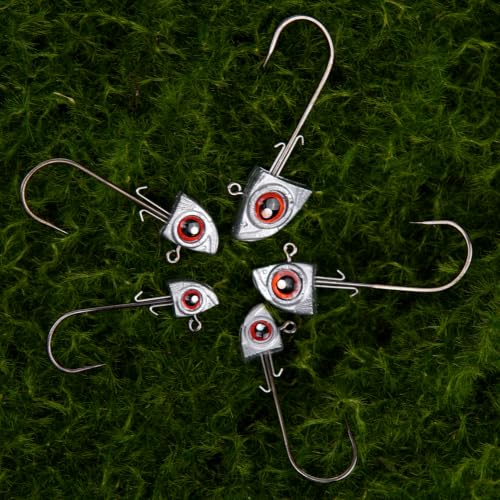 Fish Eye Swimbait Fishing Jig Heads for Bass Fresh&Saltwater - color: Red 15/30pc, size: 1/8oz