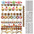 GLOBLELAND Dessert Strips Cutting Dies for Card Making Donut Frame Line Cut Die for DIY Scrapbooking Journal Embossing Paper Craft Decor - style: Dessert Strip