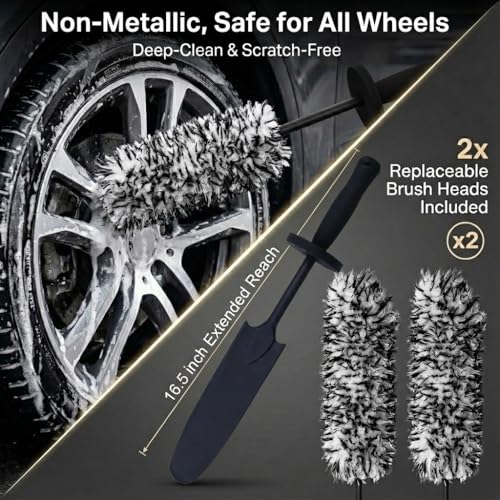 9PCS Wheel Detailing Cleaning Kit Metal-Free Scratch-Free Rim Brush - color: 9