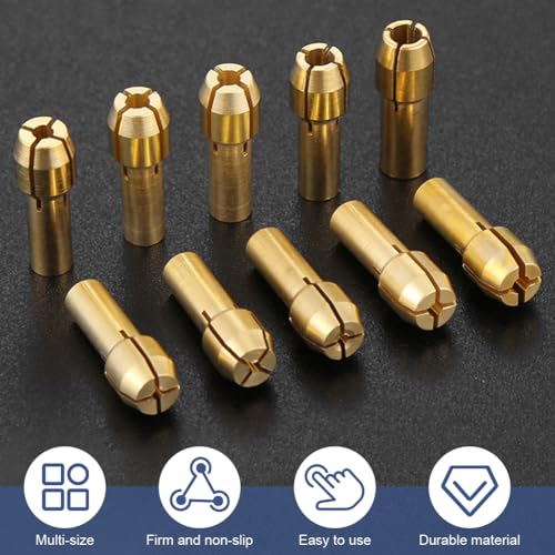 EMVANV 28pcs/set Drill Chuck Collet for Dremel, 1/32 To 1/8inch Drill Chuck Collet Set, with 2pcs British 4486 3-jaw chuck, Chuck Shank Rotary Tool Quick Change Adapter