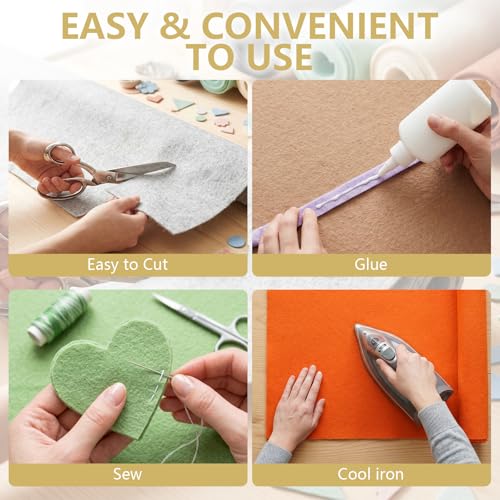 Yellow Stiff Felt Sheet 36'' X 36'', 1mm Large Felt Fabric Sheet for Crafts - color: Yellow