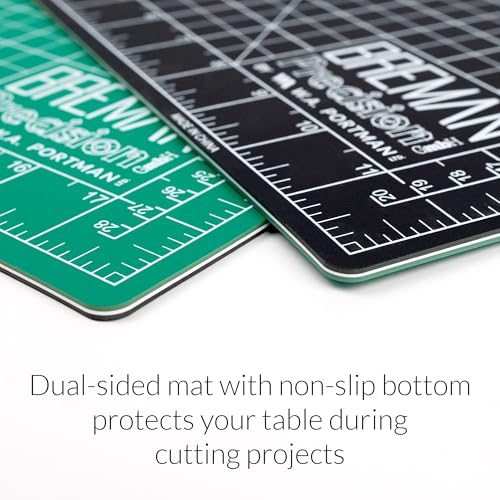 WA Portman Fabric Cutting Mat with Craft Knife & Straight Edge Craft Ruler - size: 12x18