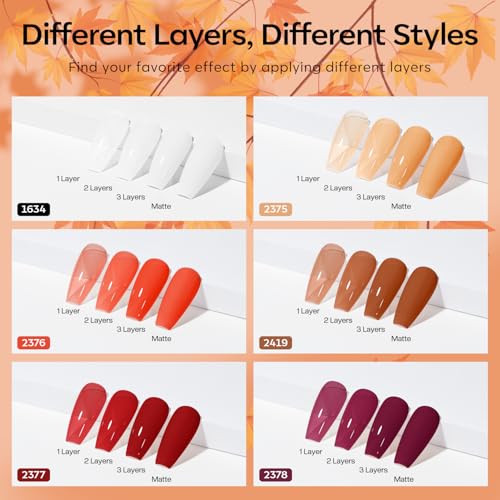 modelones Fall Jelly Tortoise Gel Nail Polish Set, 6 Colors - color: A A2 Vintage Jelly
