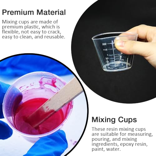 50 Pack 2 Oz Plastic Graduated Cups, Mixing Cups for Epoxy, Resin
