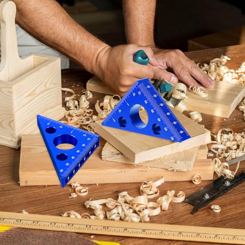 Ymapinc High-Precision Thickened Triangle Ruler Layout Measuring - color: Blue