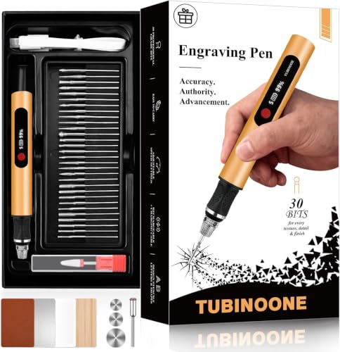 Engraving Pen for Metal Wood Glass Plastic, Engraving Tool 44Kits, 5 Speeds Up to 30000RPM, USB Rechargeable Engraver Kit Craft Gifts for Teens Adults Beginner with Guide Book