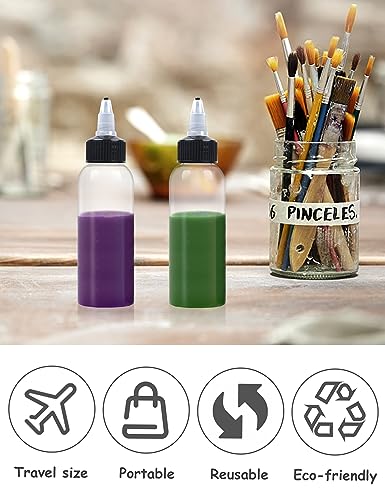 EOSAU 10 Pcs 2oz Clear Plastic Squeeze Bottles for Liquids, Twist Top Cap - color: Clear, size: 2oz 10Pack