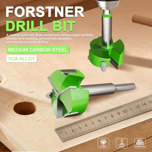 Forstner Drill Bit 1-1/32"(26mm), Triple Flute Tungsten Carbide Tipped - size: (1-1/32" 26mm)