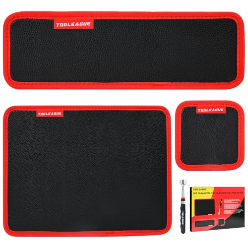 TOOLEAGUE 3Pcs Magnetic Tool Mat with 25Lb Telescoping Magnetic Pickup Pen - size: 3Pcs Magnetic Mats with Pickup Tool