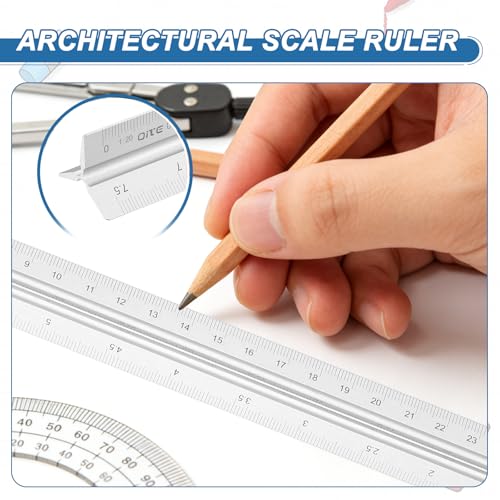 YOKIVE Metric Engineer Scale Ruler, (13 Inch, Silver) - color: Silver