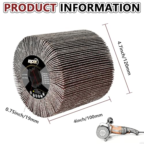 4.7" x 4" Surface Conditioning Tool, 180 Grit Emery Cloth burnishing Wheel - style: 180Grit