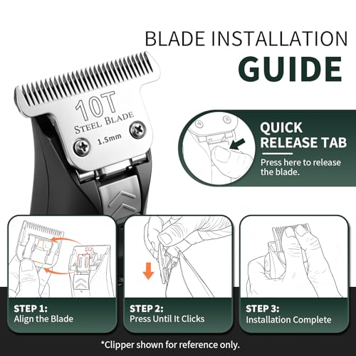 10T Clipper Blade 1.5mm Compatible with Oster Classic 76, Silver, 2 Pack - size: Size 10T-2