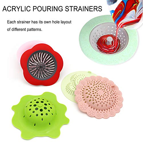 20P Acrylic Pouring Strainers Fluid Art Tools DIY Abstract Pour Painting