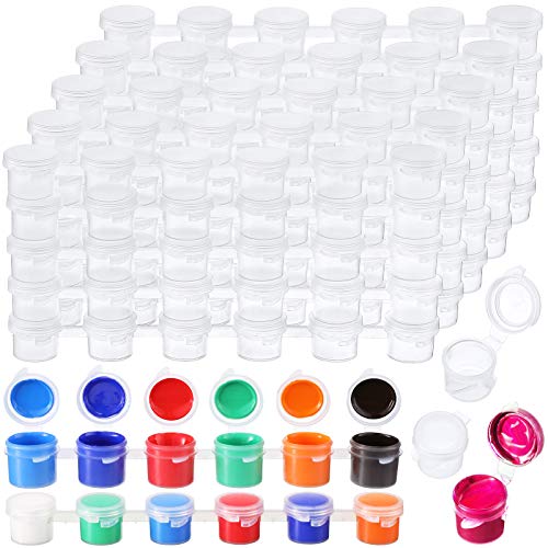 Patelai 100 Strips Empty Paint Pots with Lids Containers,3 Ml/ 0.1 Oz - size: 3 ml/ 0.1 oz